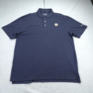Auburn Tigers Polo Shirt Mens XL Navy Blue Omni-Wick Columbia Golf NCAA